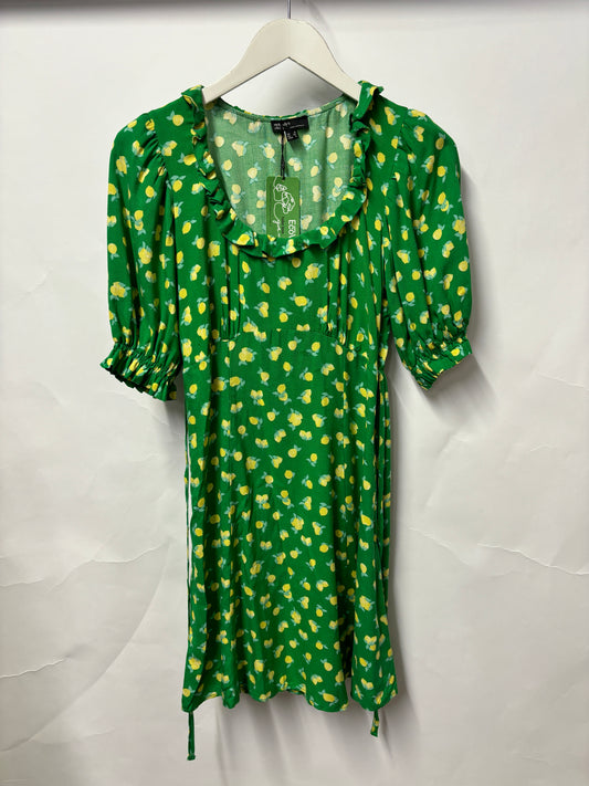 Nobody’s Child Green Lemon Print Dress UK6 BNWT