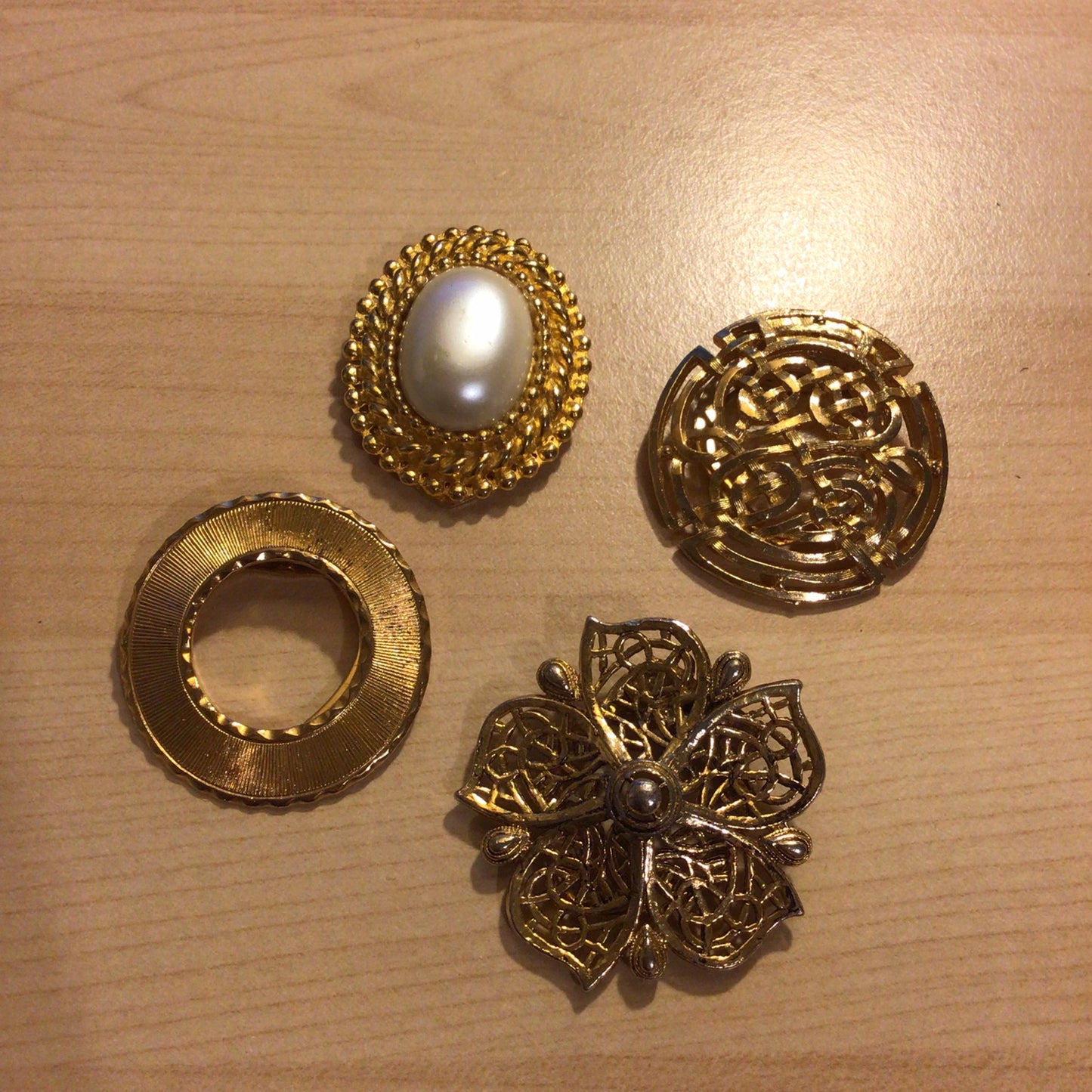 Scarf Clip x4 Gold Toned Job Lot