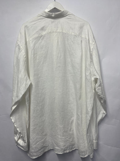 Vilebrequin White Linen Long Sleeved Shirt 6XL