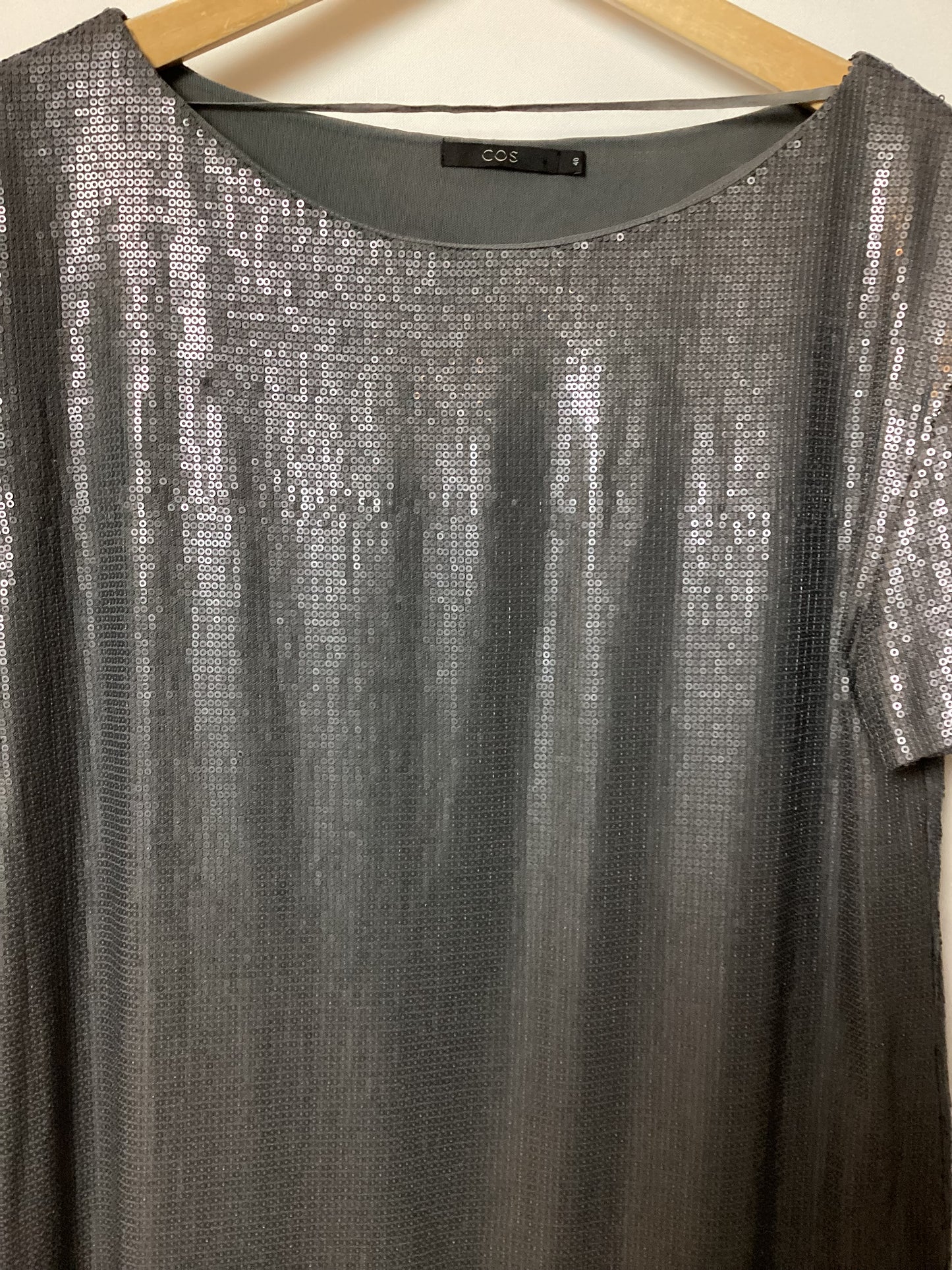 COS Grey Sequins Mini Dress Size 10