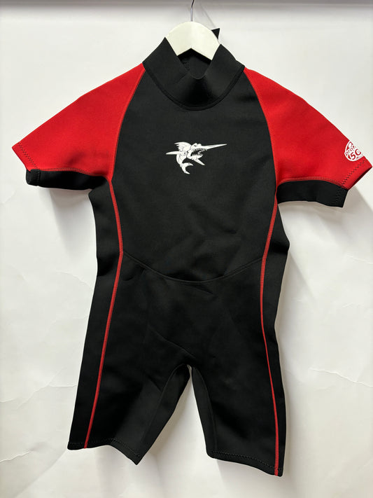 Bubble Red and Black RB Shortie Wetsuit 8 NWOT