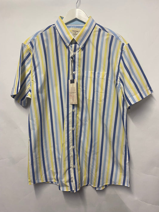 Samuel Windsor White, Yellow and Blue Short Sleeved Cotton Shirt XL BNWT