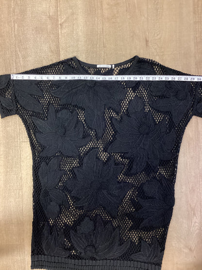 Isabel Marant Étoile Black Floral Embroidered Net Beach Dress Size L