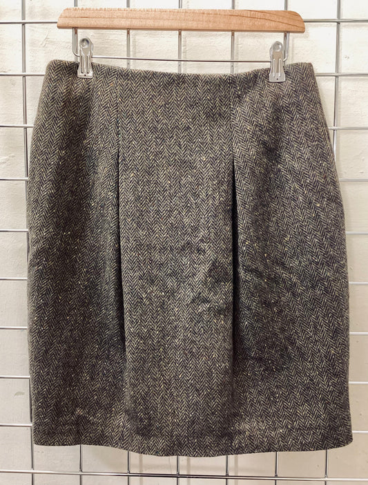 BNWT Hobbs Brown Grey Wool Skirt size 10