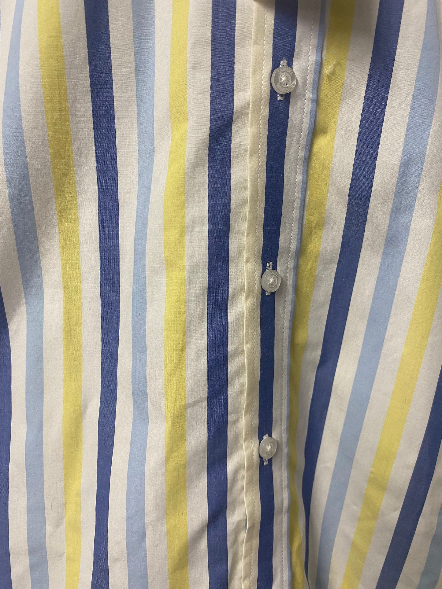 Samuel Windsor White, Yellow and Blue Short Sleeved Cotton Shirt XL BNWT