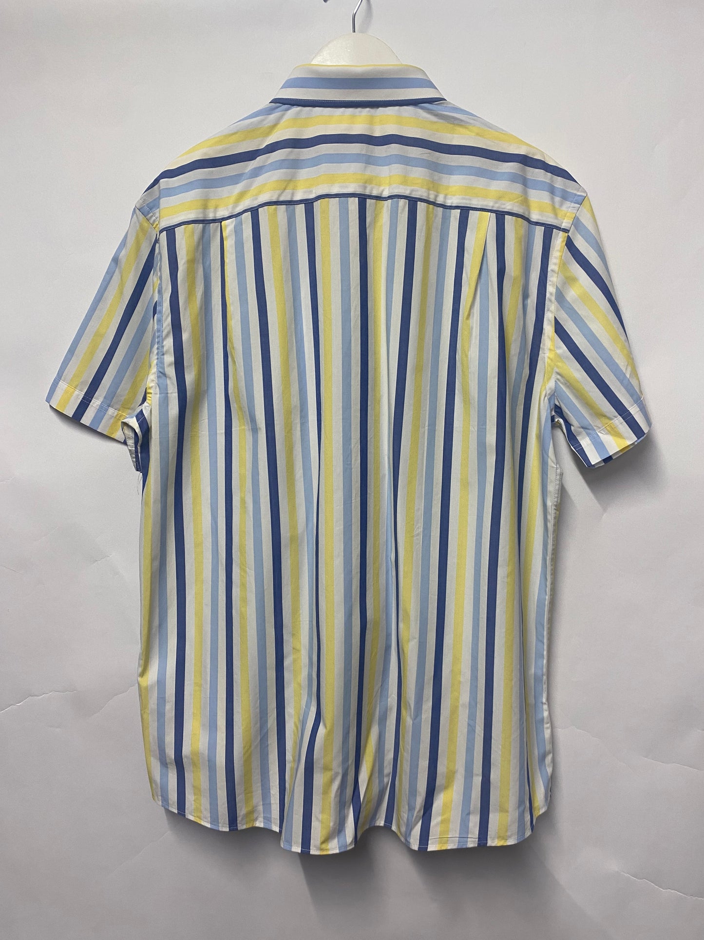 Samuel Windsor White, Yellow and Blue Short Sleeved Cotton Shirt XL BNWT