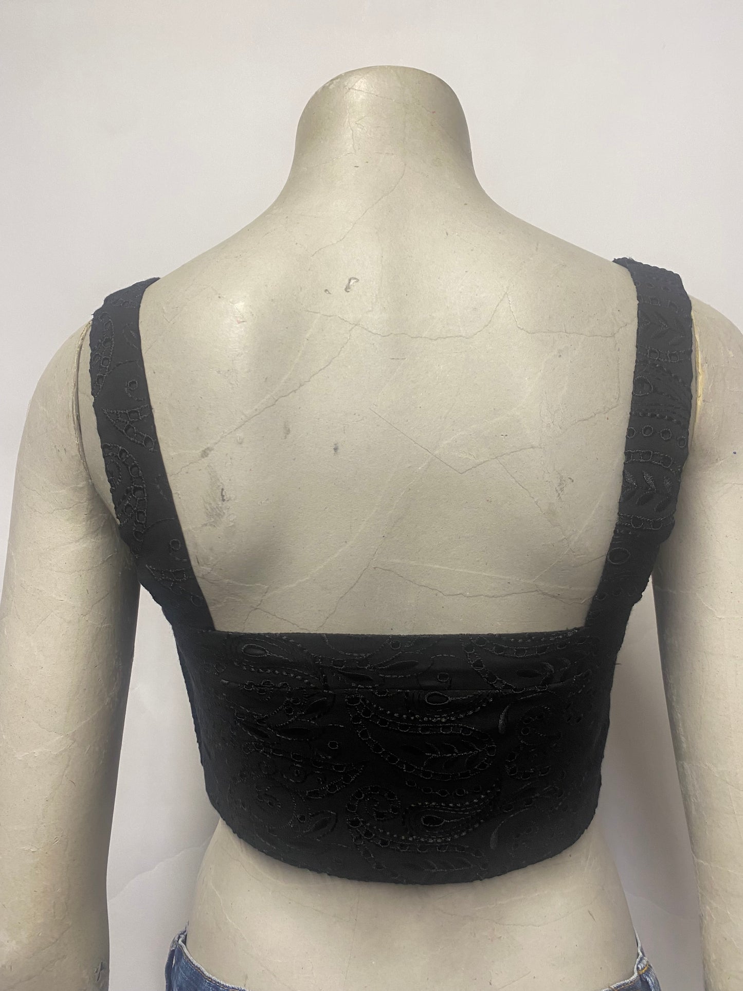 Three Graces Black Lace Crop Top XS