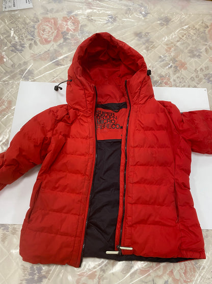 SuperDry Jpn Ladies Puffer Jacket Red Micro Fibre Size 16