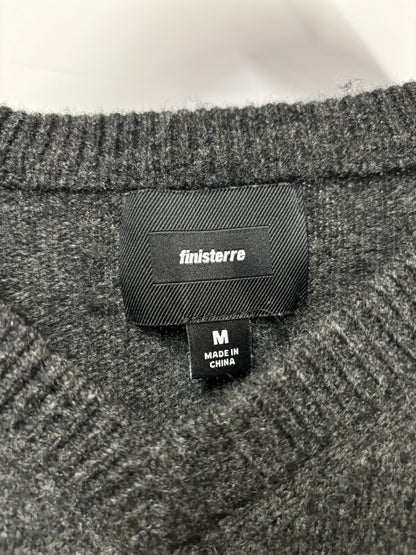 Finisterre Grey Wool Blend Sweater Vest Medium