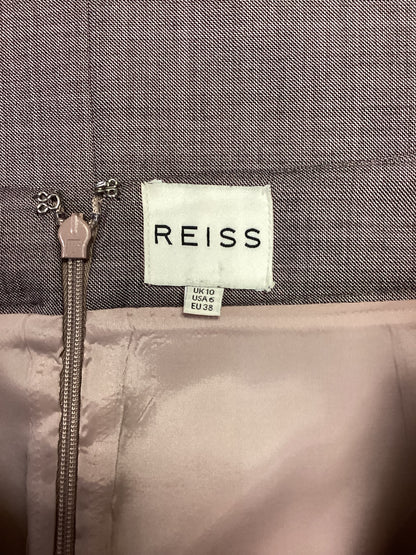 Reiss Grey Purple Wool Pencil Skirt Size 10