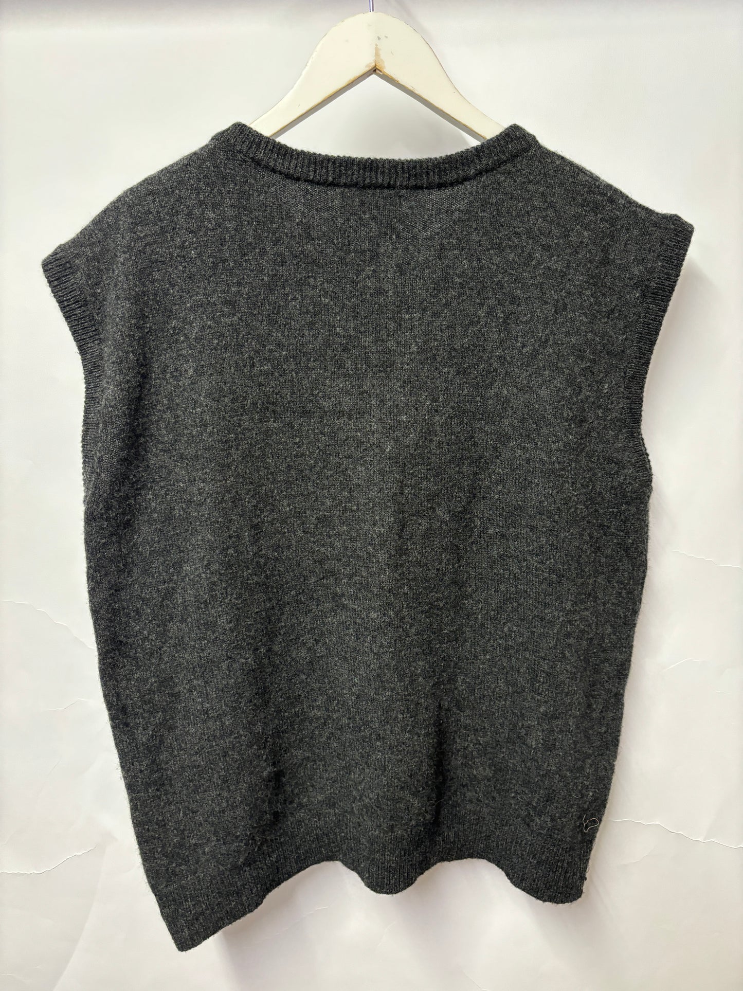 Finisterre Grey Wool Blend Sweater Vest Medium