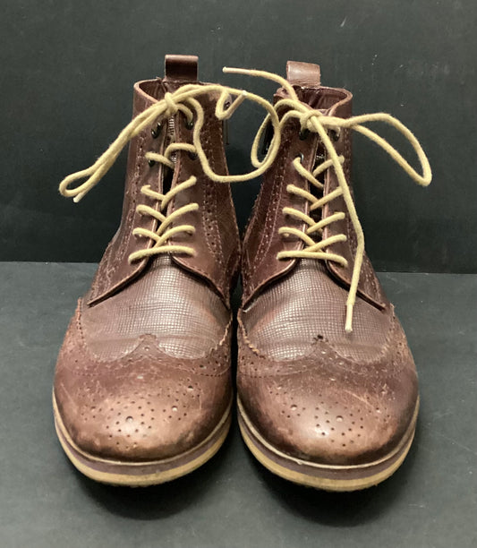 Baker Brown Leather Lace-up Ankle Boots size 3