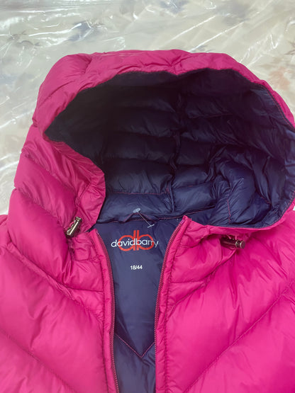 Ladies Down Pink  Puffer Jacket Coat Size 18 David Barry