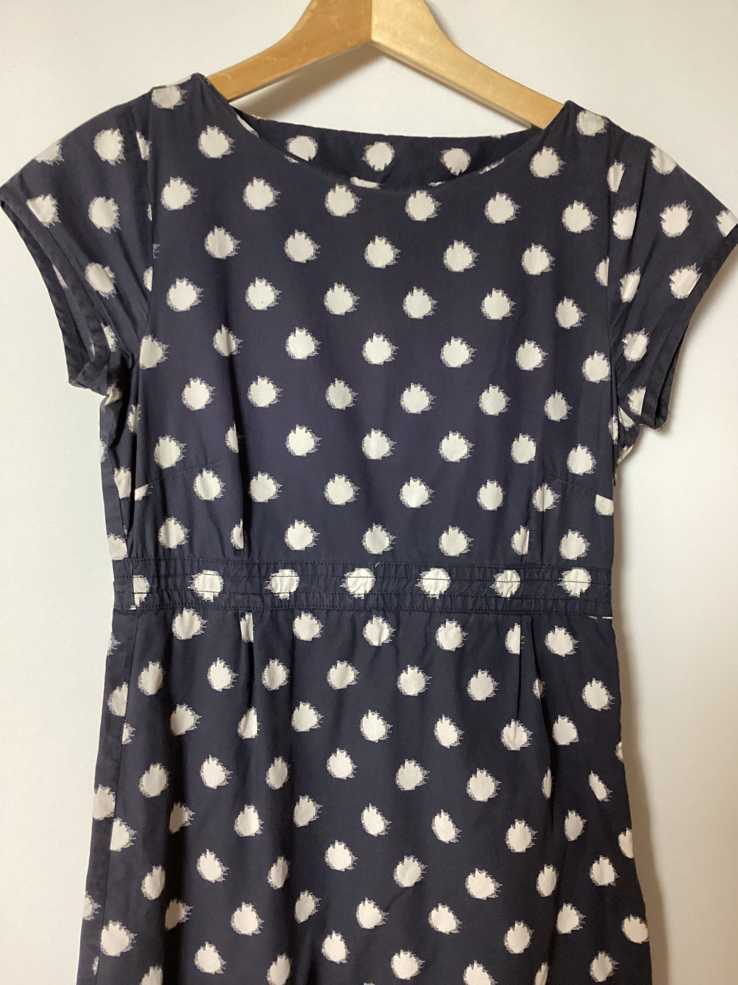 White Stuff 100% Cotton Grey Dot Dress Size 8