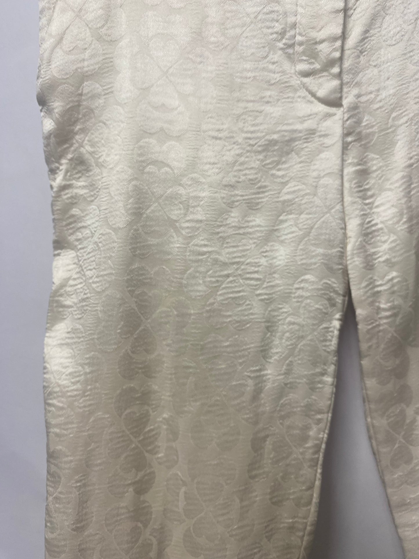 Alexander McQueen Cream Jacquard Clover Trousers 38