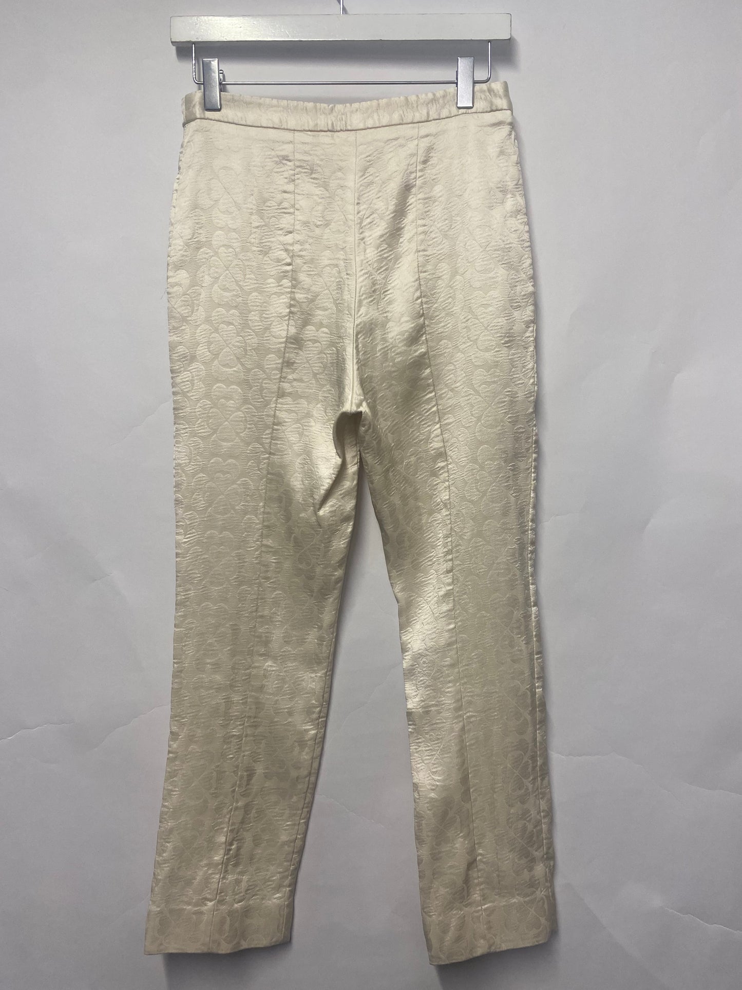 Alexander McQueen Cream Jacquard Clover Trousers 38