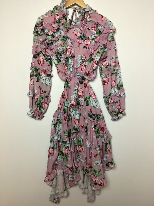 Anne Louise Boutique Pink Floral Backless Dress Size 10