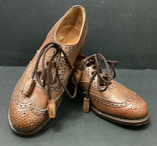Swan Crockett & Jones Tan Leather Brouge Shoes size 3