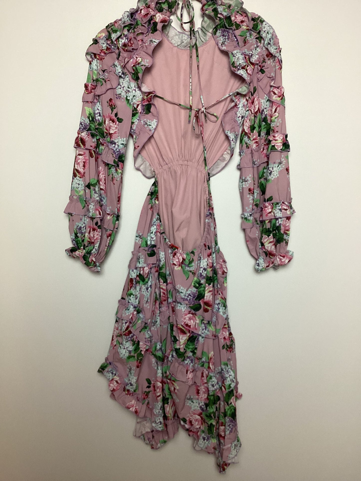 Anne Louise Boutique Pink Floral Backless Dress Size 10