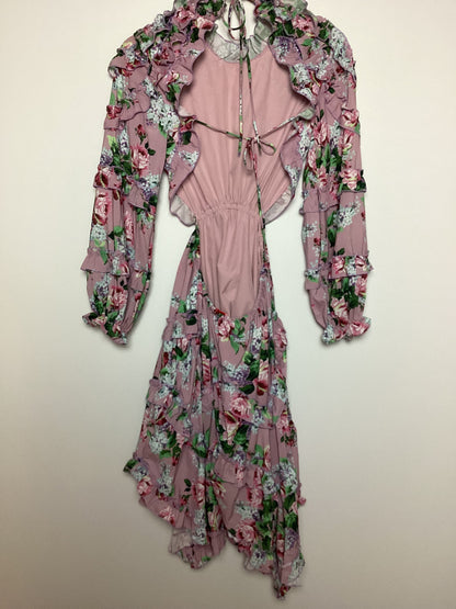 Anne Louise Boutique Pink Floral Backless Dress Size 10