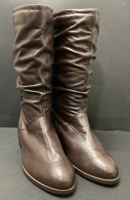 Dune Brown Leather Boots size 6