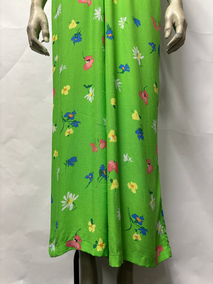 Nobody's Child Green Short Sleeved Floral Jumpsuit 8 NWOT