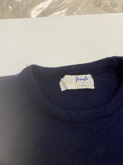 Pringle Jumper Navy Mens Size Medium Unisex 100% Pure New Wool