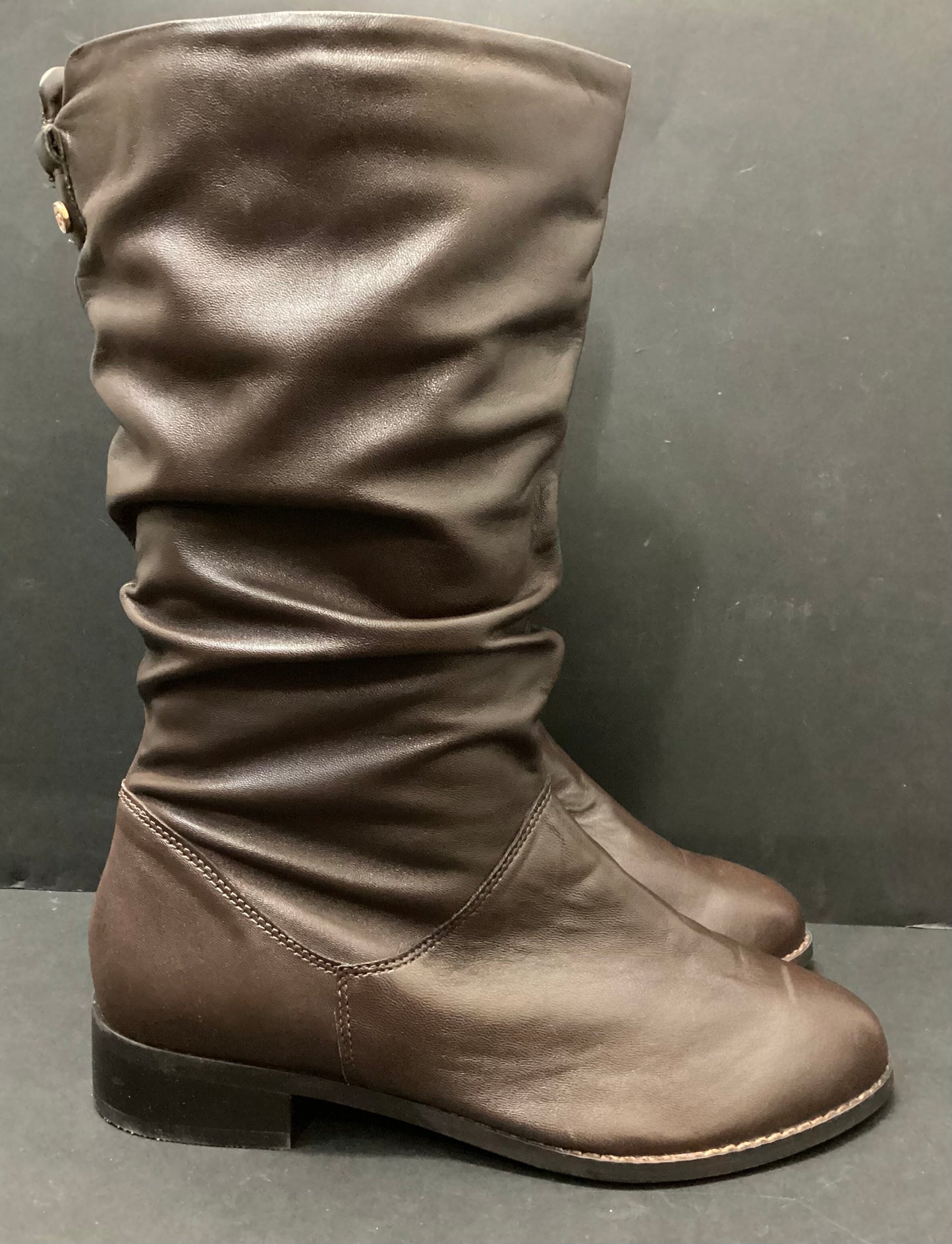 Dune Brown Leather Boots size 6