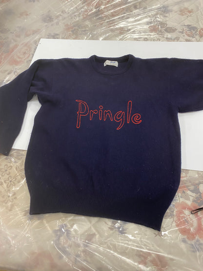 Pringle Jumper Navy Mens Size Medium Unisex 100% Pure New Wool