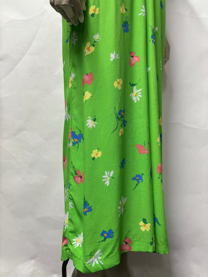 Nobody's Child Green Short Sleeved Floral Jumpsuit 8 NWOT