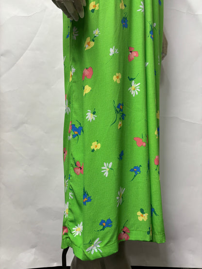 Nobody's Child Green Short Sleeved Floral Jumpsuit 8 NWOT