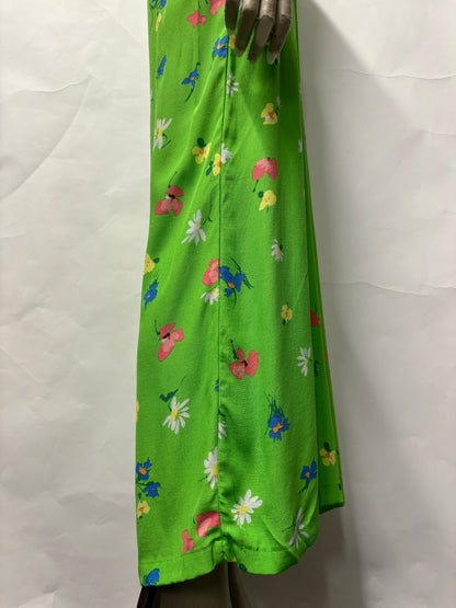 Nobody's Child Green Short Sleeved Floral Jumpsuit 8 NWOT