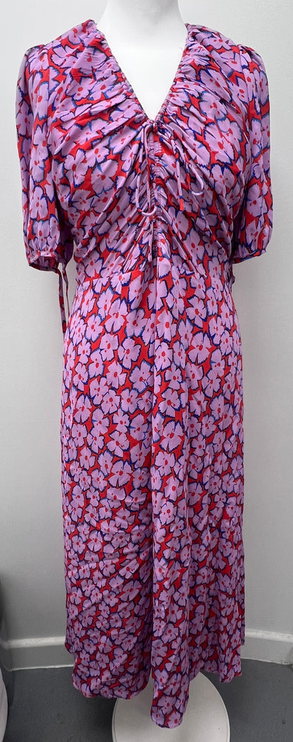 Whistles Multi Floral Midi Dress Size 14 BNWT