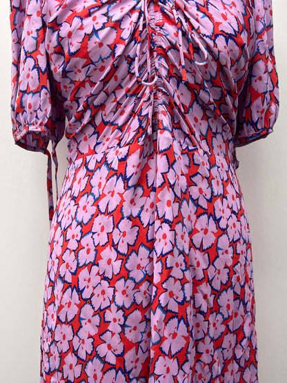 Whistles Multi Floral Midi Dress Size 14 BNWT