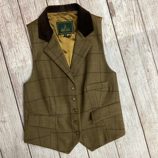 House Of Bruar Olive Green 100% Pure New Wool Waistcoat Size 14