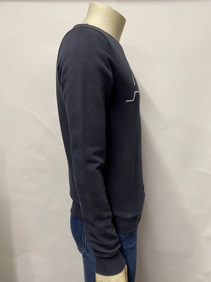 A.P.C Navy Embroidered Logo Sweatshirt Small