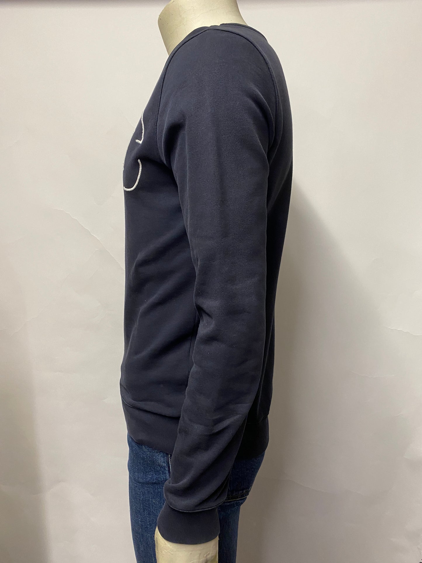 A.P.C Navy Embroidered Logo Sweatshirt Small