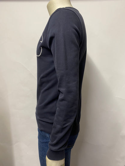 A.P.C Navy Embroidered Logo Sweatshirt Small