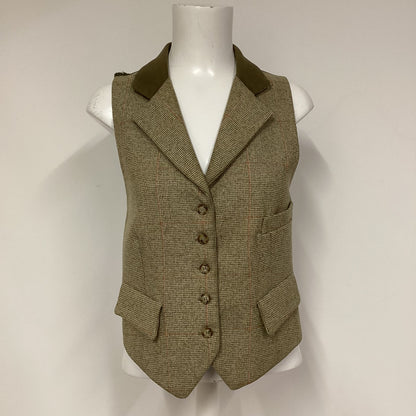 House Of Bruar Green 100% Pure New Wool Waistcoat Size 14