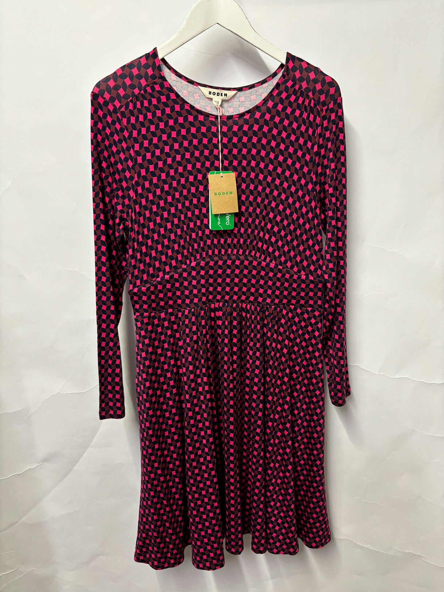 Boden Pink Geometric Print Dress UK14