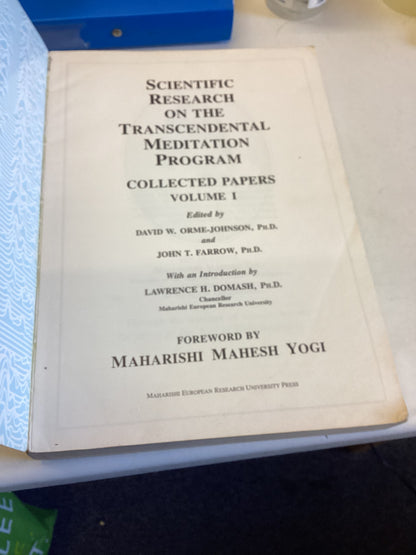 Scientific Research on The Transcendental Meditation Program Collected Papers Volume 1