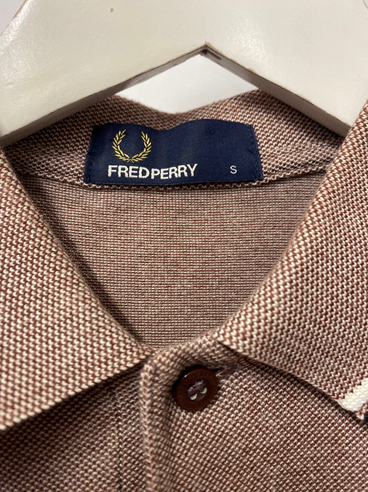 Fred Perry Maroon and White Tonic Pique M3600 Polo Shirt Small