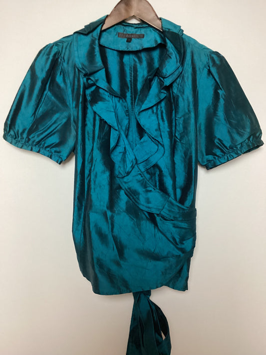 Coast 100% Silk Emerald Wrap Top Size 16