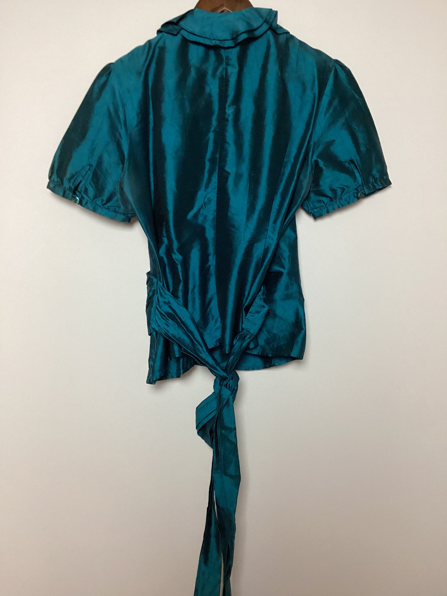 Coast 100% Silk Emerald Wrap Top Size 16