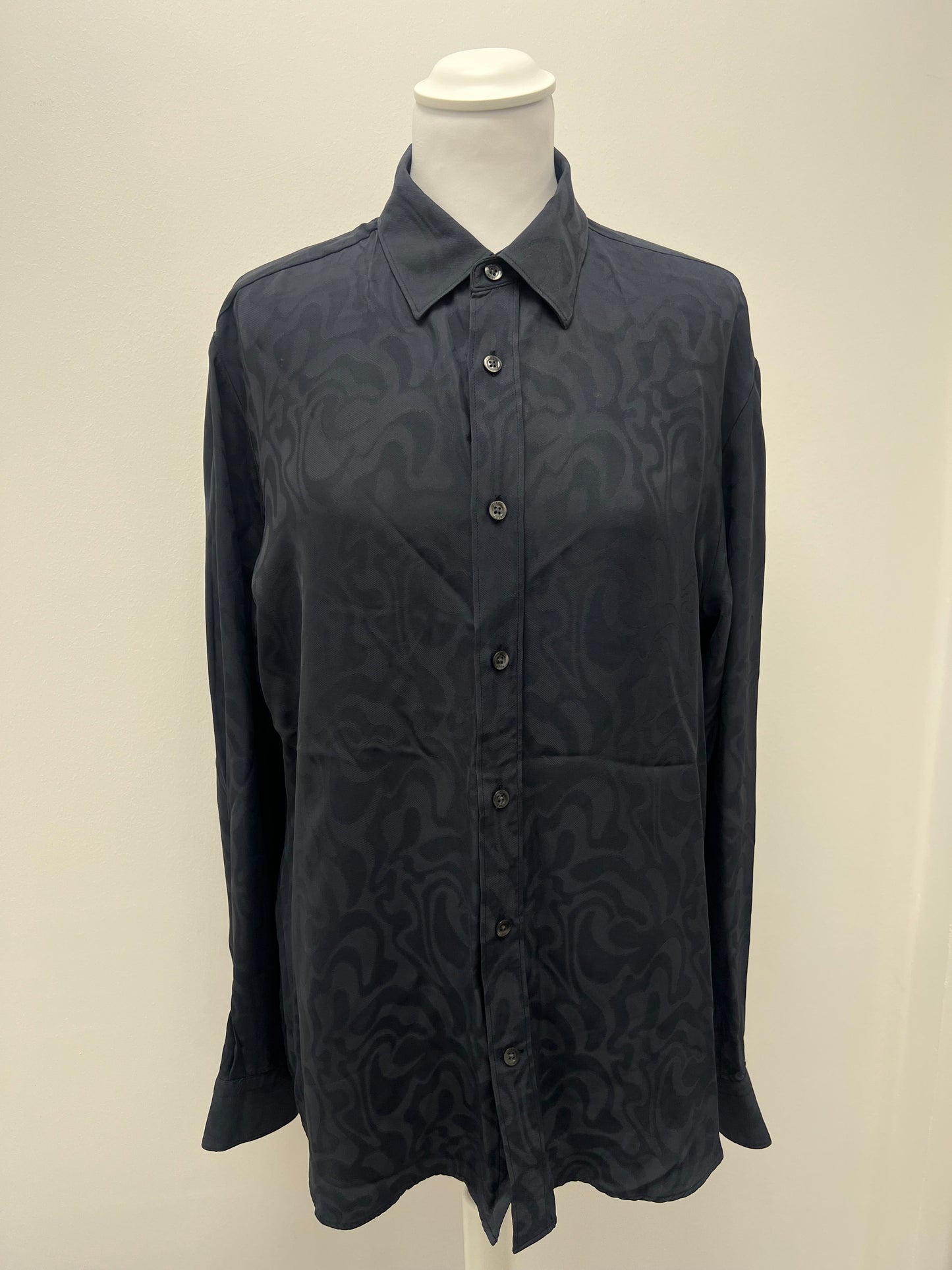 Reiss Blue Patterned Dress Shirt Size Large