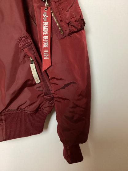 Alpha Industries Shearling Collar Red Jacket Size M