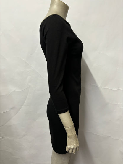 Armani Exchange Black Zip Detail Mini Dress