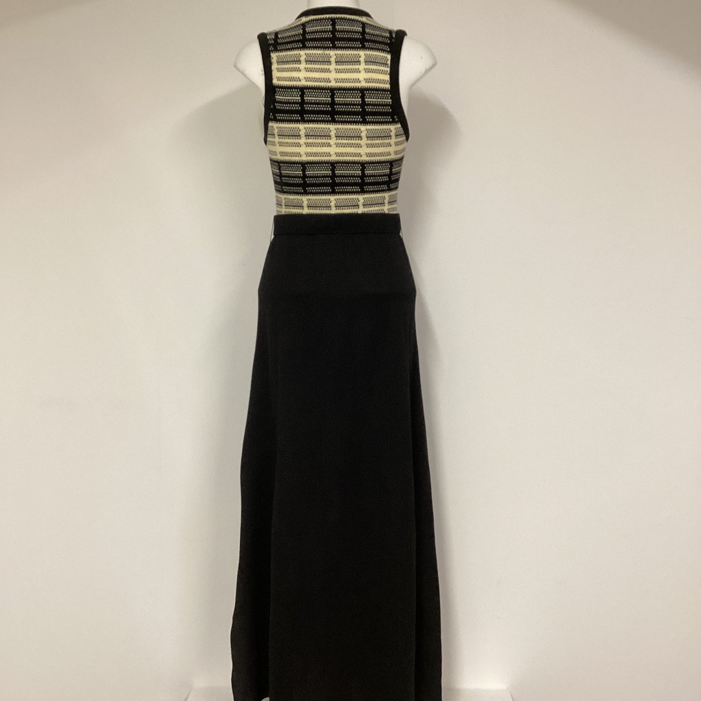 Reldan Black Cream Vintage Button Down Maxi Dress Size 12