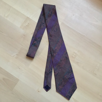 Harrods Made in England Multicoloured Purple All Silk Tie