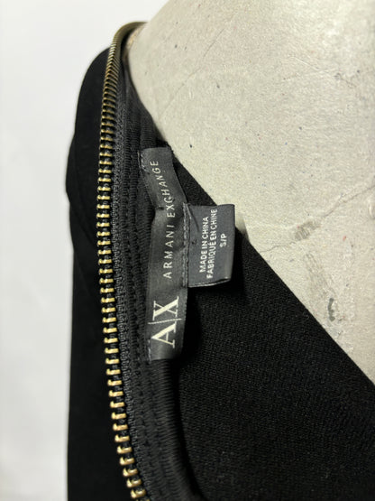 Armani Exchange Black Zip Detail Mini Dress